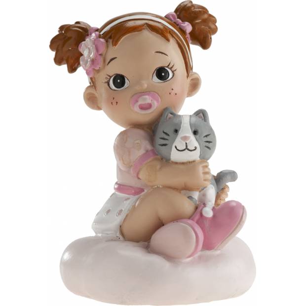 Figúrka dievčaťa s mačkou 10cm - Dekora