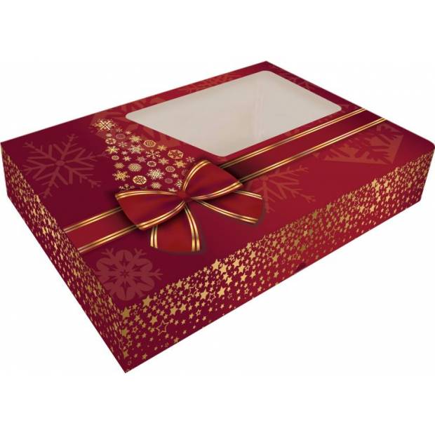 Skladacia krabica na cukrovinky s oknom 36x22x5cm 1ks vianočný stromček - Alvarak