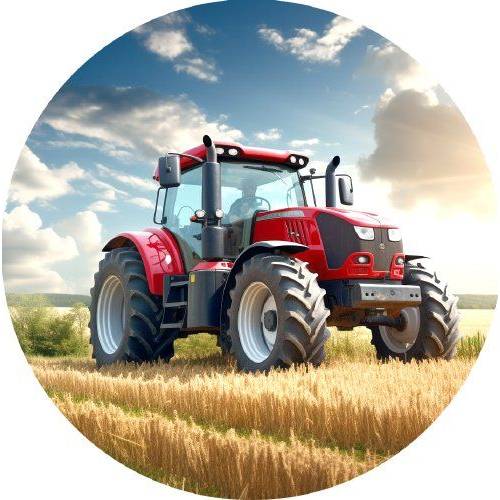 Jedlý papier červený traktor 19,5cm - PICTURE