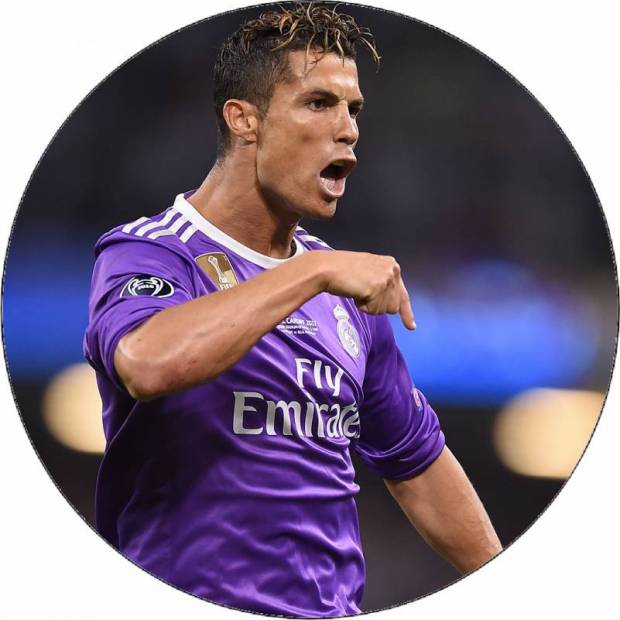 Jedlý papier Cristiano Ronaldo vo fialovom drese 19,5 cm - Pictu Hap