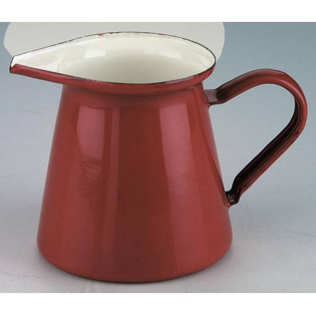 Smaltovaný džbánok na mlieko – červený