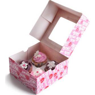 Škatuľka na cukrovinky – ružová 2 ks 16 × 16 cm