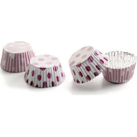 Cukrárenské košíčky na čokoládu – ružové srdiečko a bodka 36 ks