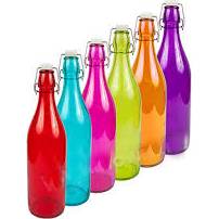 Sklenená fľaša s klipsňou 1 l – rôzne farby