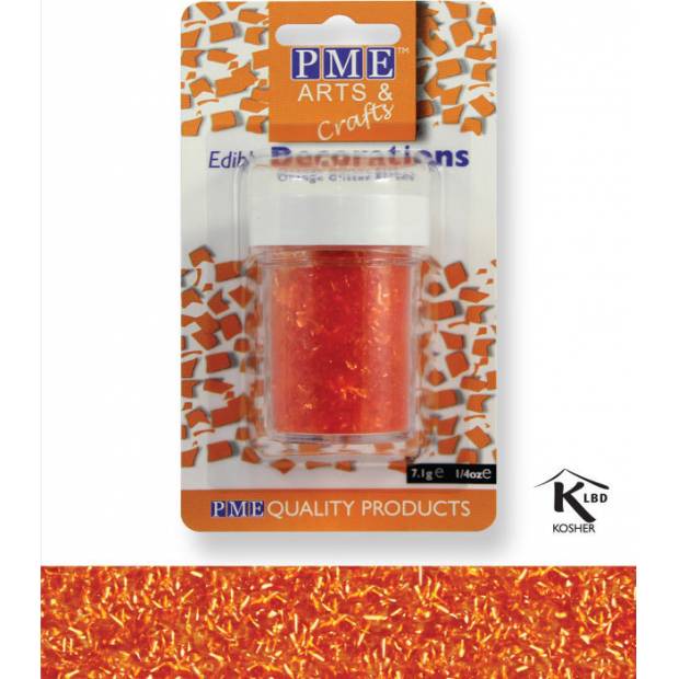 Posýpka Glitter Flakes – oranžová