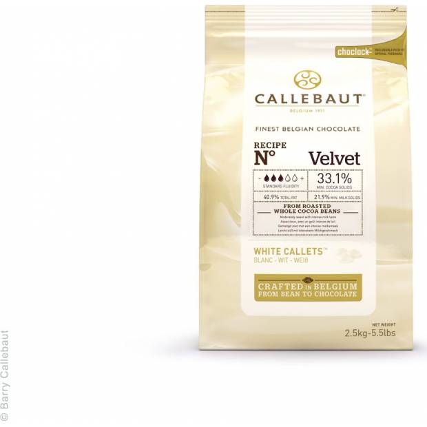Čokoláda Velvet 2,5 kg - biela - Callebaut