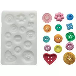 Silikónová forma na fondán – gombíky 26 x 26 mm - Silikomart
