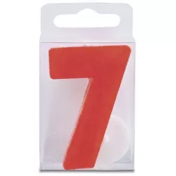 Sviečka tvaru číslice 7 - mini, červená - Stadter