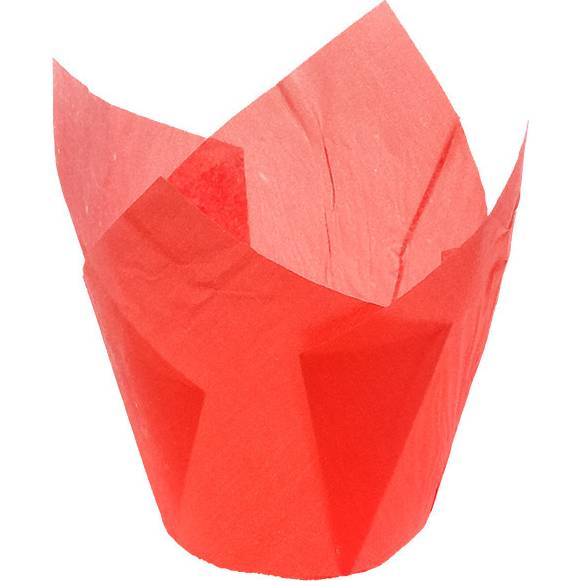 Košíčky papírové tulipán 12 ks - červené