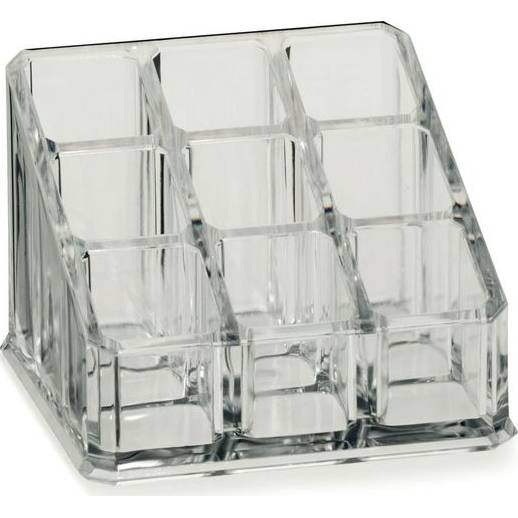 Kozmetická dóza SAFIRA, plast, transparent, 9 × 9 × 6,5 cm