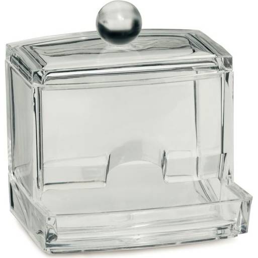 Kozmetická dóza SAFIRA plast, transparent, 9 × 7 × 9,5 cm