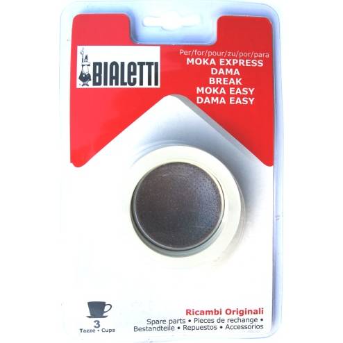 Sada: 3 gumové tesnenia + 1 sitko pre hliníkové kávovary - Bialetti