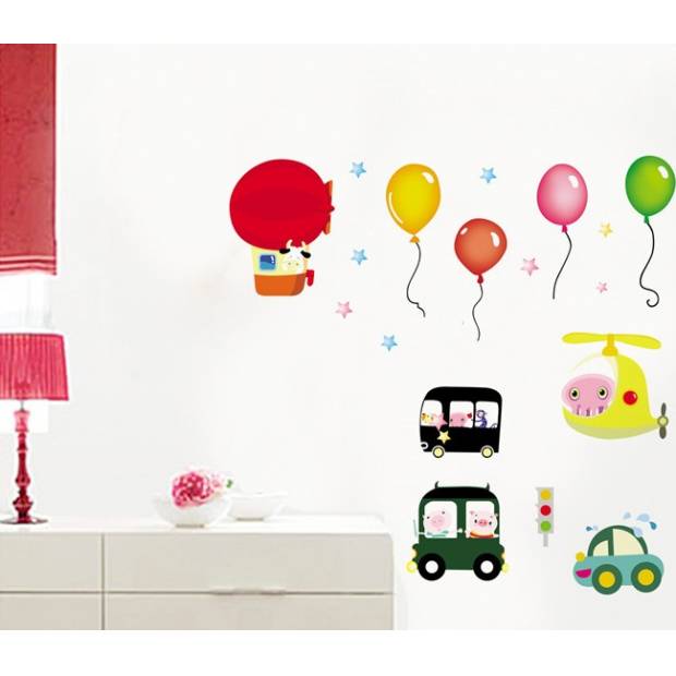 Nálepky na stenu balóny a autá - nalepimeto