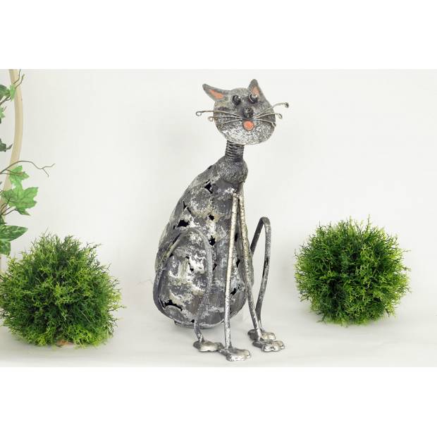 Dekorační kovová kočka MX160835 Art