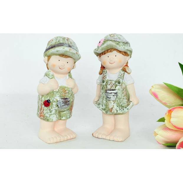 Chlapec nebo děvče, MgO zahradní keramická dekorace, cena za 1 kus WFD5567 Art