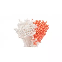 Perleťové pestíky – biele a oranžové - Decora