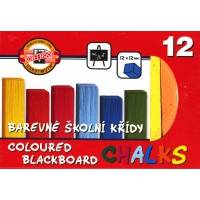 Farebné školské kriedy na tabuľu 12 ks - Nalepovací tabule