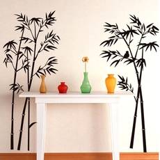 Nálepka na stenu - Bambus a vták - Nalepovací tabule