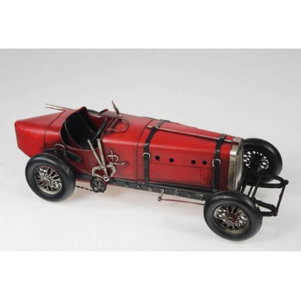 Plechový model retro pretekárskej buginy červenej farby 33cm - IntArt