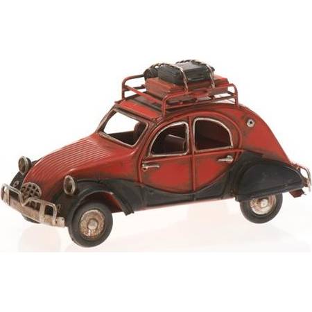 Plechový model auta kačica s nosičom červená 16cm - IntArt