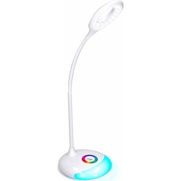 LED stolní lampička nabíjecí, 5W, RGB podsvícení, stmívatelná, USB napájení WO44 Solight