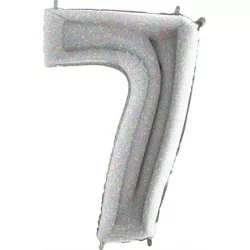 Nafukovací balónik číslo 7 holografický 102 cm extra veľký - Grabo
