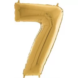 Nafukovací balónik číslo 7 zlatý 66 cm - Grabo
