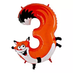 Nafukovací balónik líška číslo 3 pre deti 102 cm - Grabo