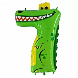 Nafukovací balónik krokodíl číslo 7 pre deti 102 cm - Grabo
