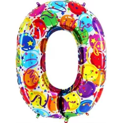 Nafukovací balónek číslo 0 farebné balóniky 102 cm extra veľký - Grabo