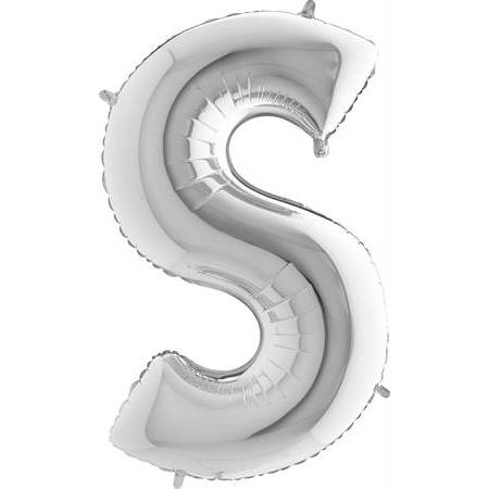 Nafukovací balónik písmeno S strieborné 102 cm