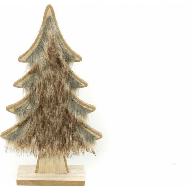 Stromeček s plyšem, vánoční dřevěná dekorace KLA459 Art