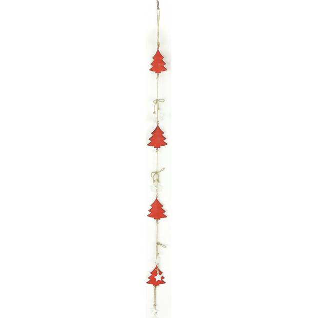 Girlanda, vánoční dekorace s červenými kovovými stromečky ZA8637 Art