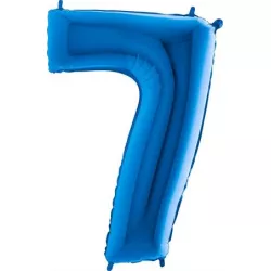 Nafukovací balónik číslo 7 modrý 102 cm extra veľký - Grabo