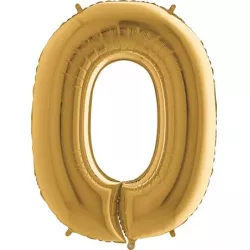 Nafukovací balónik číslo 0 zlatý 102 cm extra veľký - Grabo