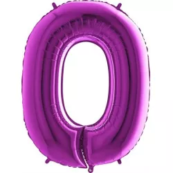 Nafukovací balónik číslo 0 fialový 102 cm extra veľký - Grabo