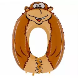 Nafukovací balónik opice číslo 0 pre deti 102 cm - Grabo