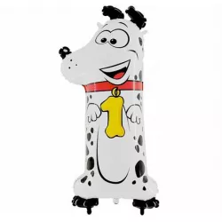 Loptový balón nafúknutý pes číslo 1 pre deti 102 cm - Grabo