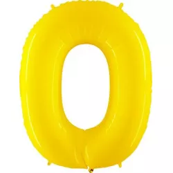 Nafukovací balónik číslo 0 žltý 102 cm extra veľký - Grabo