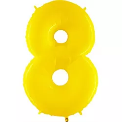 Nafukovací balónik číslo 8 žltý 102 cm extra veľký - Grabo