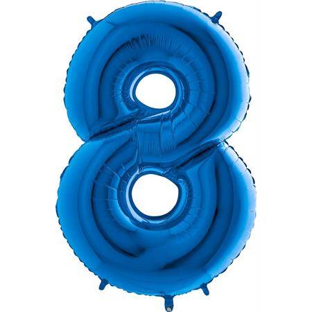 Nafukovací balónik číslo 8 modrý 102 cm extra veľký