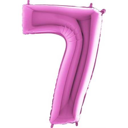 Nafukovací balónik číslo 7 ružový 102 cm extra veľký