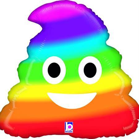 Nafukovací balónik emoji dúhový Poo 51 cm