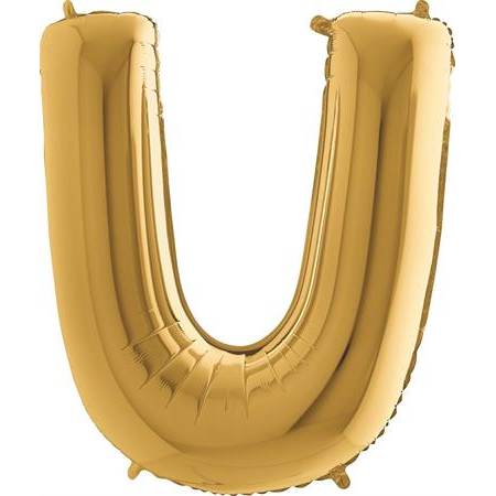 Nafukovací balónik písmeno U zlaté 102 cm