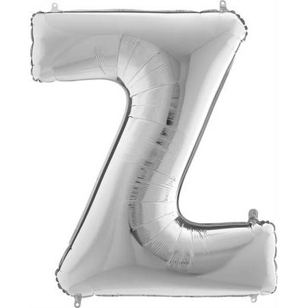 Nafukovací balónik písmeno Z strieborné 102 cm