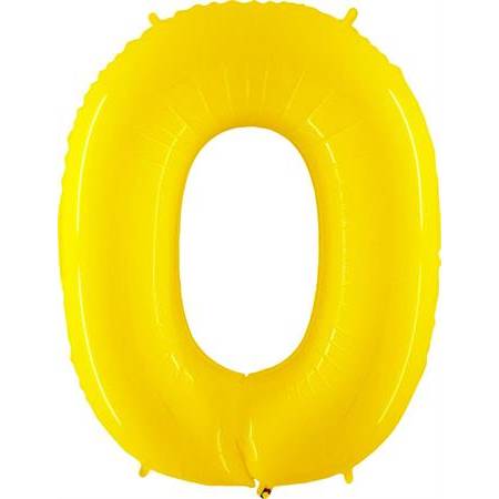 Nafukovací balónik číslo 0 žltý 102 cm extra veľký