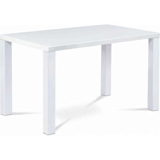 Jídelní stůl 120x80x76 cm, vysoký lesk bílý AT-3006 WT Art
