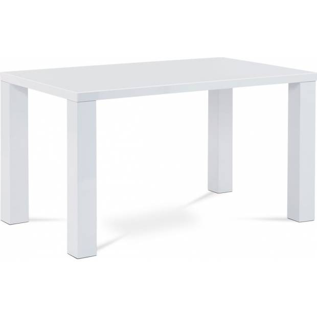 Jídelní stůl 135x80x76 cm, vysoký lesk bílý AT-3007 WT Art