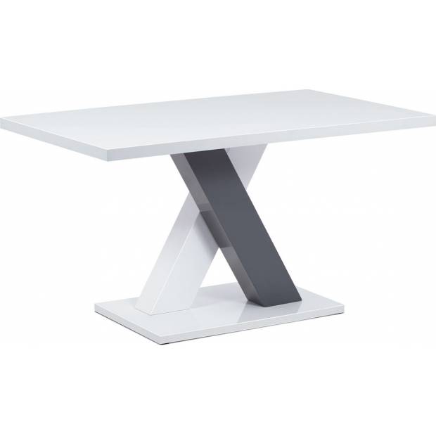 Jídelní stůl 140x80, bílá MDF vysoký lesk AT-4005 WT Art