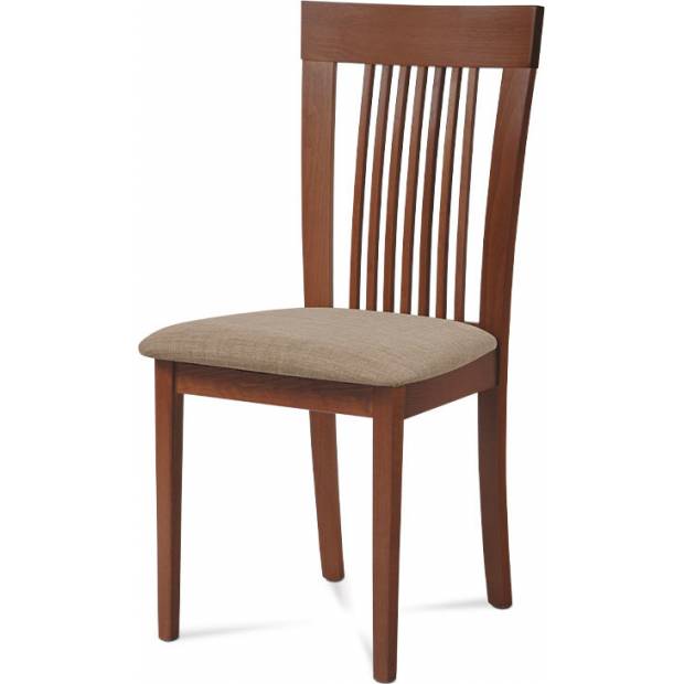 Jídelní židle, masiv buk, barva třešeň, látkový béžový potah BC-3940 TR3 Art